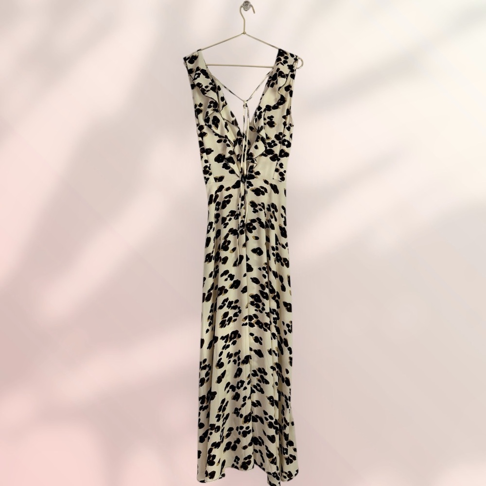 AX Paris Cream Maxi Dress with Black and Brown Spot Print - Picture 9 of 10